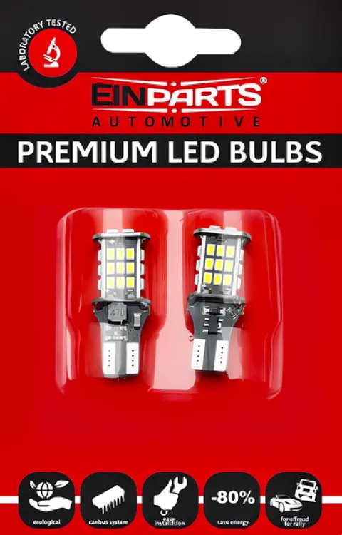 2X ŻARÓWKA W16W LED 6000K EINPARTS 30 SMD CANBBUS ŻARÓWKI COFANIA WSTECZNE