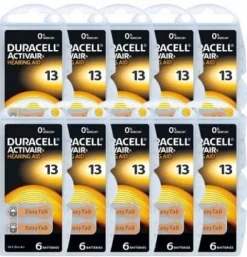 60x BATERIE DURACELL DO APARATÓW SŁUCHOWYCH 13