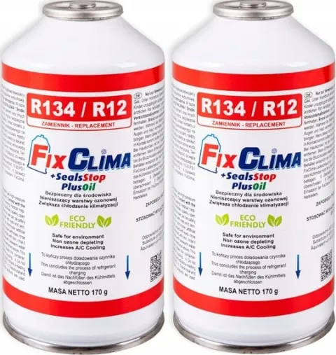 2x GAZ CZYNNIK CHŁODNICZY DO NAPEŁNIANIA KLIMATYZACJI R134A + USZCZELNIACZ