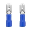 2x Konektor męski 4.8mm z izolacją niebieski