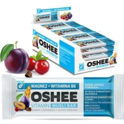 25x OSHEE Vitamin musli bar magnez + witamina B6 śliwka żurawina 40 g