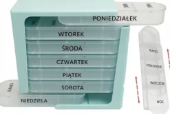 2 x Pojemnik na leki kasetka pudełko na tabletki 7 dni 4 pory dnia