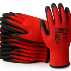 10X RĘKAWICE ROBOCZE OCHRONNE BHP RĘKAWICZKI MOCNE LATEX POWLEKANE 10 XL