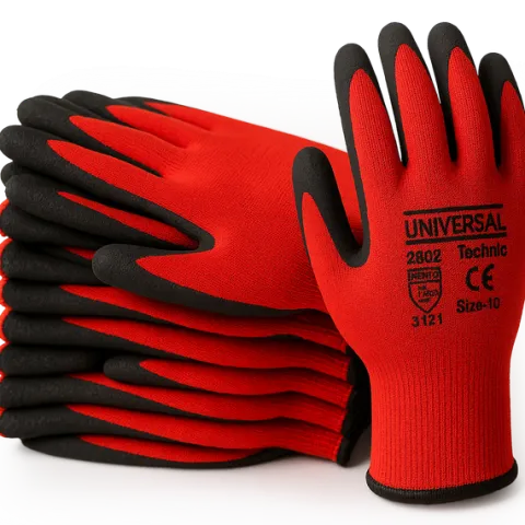 10X RĘKAWICE ROBOCZE OCHRONNE BHP RĘKAWICZKI MOCNE LATEX POWLEKANE 10 XL
