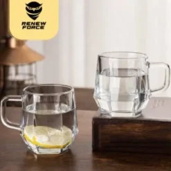 6x SZKLANKA Z UCHEM 300ml ZESTAW DUŻE SZKLANKI NA KAWĘ LATTE HERBATĘ