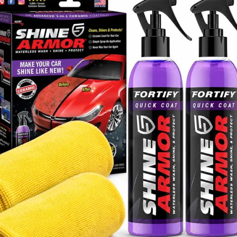 2X Wosk Ceramiczny Do Lakieru 3w1 Powłoka Ochrona Shine Armor 2X MIKROFIBRA