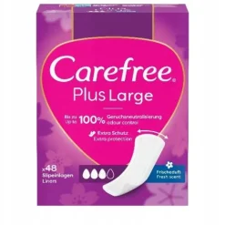 5x Zestaw Carefree Plus Large wkładki higieniczne 48 szt.