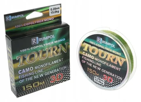 ŻYŁKA Wędkarska 150m RUMPOL CAMO Male 3D Tonąca 0,28mm 15kg Monofilament