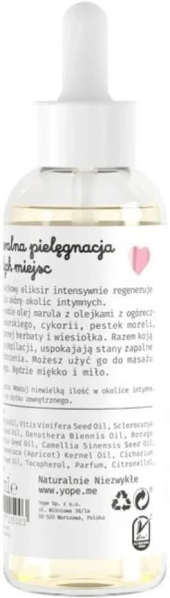 YOPE OLEJEK DO PIELĘGNACJI INTYMNEJ REGENERUJĄCY CZUŁY DOTYK 50 ML
