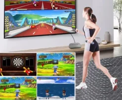 YRPRSODF Konsola Do Gier TV Ruchowa Bezprzewodowa 2.4G 100 Gier HDMI Szara
