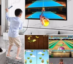 YRPRSODF Konsola Do Gier TV Ruchowa Bezprzewodowa 2.4G 100 Gier HDMI Szara