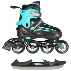Łyżworolki 2w1 NH18190 Nils Extreme czarno-niebieskie 34-38