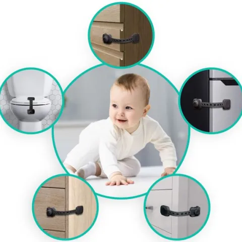 Zabezpieczenie otwierania szafek Ricokids 798202 6 szt czarne