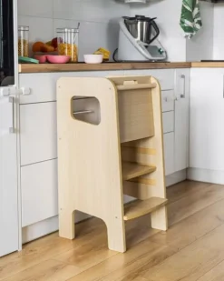 Zabudowany Kitchen Helper dla dzieci Dąb
