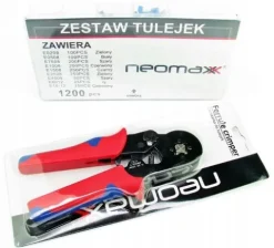 ZACISKARKA PRASKA DO KONEKTORÓW KOŃCÓWEK KABLI PRZEWODÓW + 1200 TULEJEK