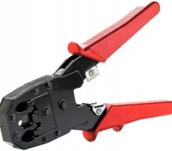 Zaciskarka Wtyków Skrętki Kabli RJ45 + Złącza 25x Wtyk RJ-45 do Zaciskania