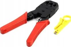 Zaciskarka Wtyków Skrętki Kabli RJ45 + Złącza 25x Wtyk RJ-45 do Zaciskania