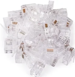 Zaciskarka Wtyków Skrętki Kabli RJ45 + Złącza 25x Wtyk RJ-45 do Zaciskania