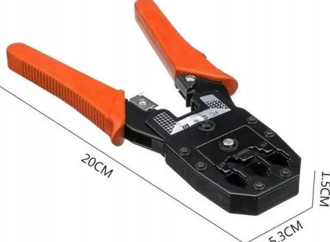 Zaciskarka Wtyków Skrętki Kabli RJ45 + Złącza 25x Wtyk RJ-45 do Zaciskania