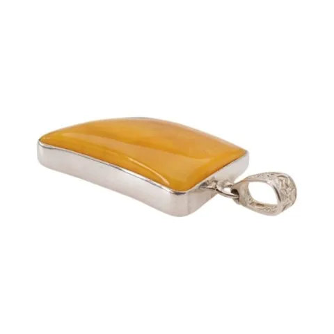 Zawieszka - Bursztyn mleczny w srebrze
