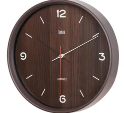ZEGAR ŚCIENNY 30 CM CIEMNY BRĄZ TEESA