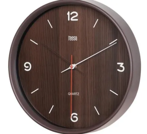 ZEGAR ŚCIENNY 30 CM CIEMNY BRĄZ TEESA