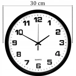 ZEGAR ŚCIENNY czarny 30 cm do salonu kuchni klasyczny
