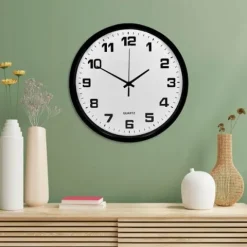 ZEGAR ŚCIENNY czarny 30 cm do salonu kuchni klasyczny