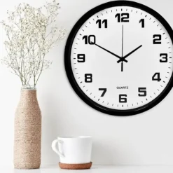 ZEGAR ŚCIENNY CZARNY 30cm na ścianę dekoracyjny klasyczny do kuchni