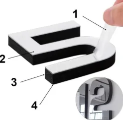 Zegar ścienny DIY NEPRI 65 - 130 cm - czarny 3D
