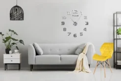 Zegar ścienny DIY NEPRI 65 - 130 cm - srebrny 3D