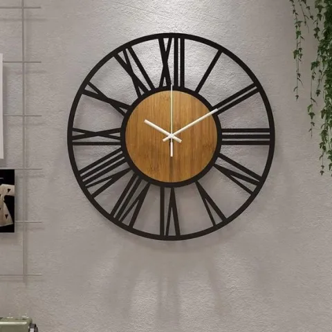 Zegar Ścienny 3D Metalowy Wiszący Vintage Rzymski Na Ścianę Loft 80cm Cichy
