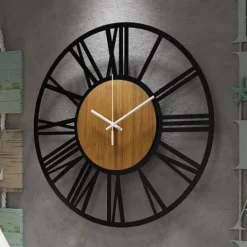 Zegar Ścienny 3D Metalowy Wiszący Vintage Rzymski Na Ścianę Loft 80cm Cichy