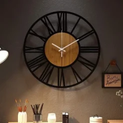 Zegar Ścienny 3D Metalowy Wiszący Vintage Rzymski Na Ścianę Loft 80cm Cichy