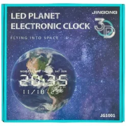 Zegar ścienny planeta mars z wyświetlaczem LED 32 cm pomarańczowy