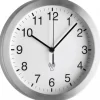 Zegar ścienny sterowany radiowo 25cm DCF77 aluminium