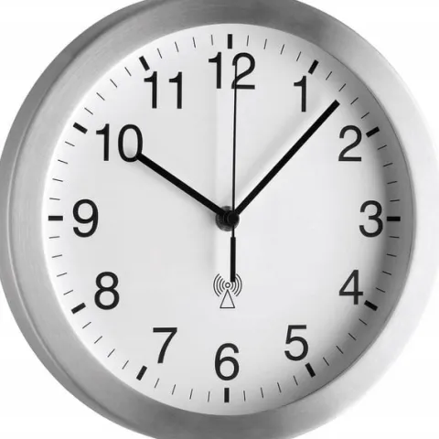 Zegar ścienny sterowany radiowo 25cm DCF77 aluminium