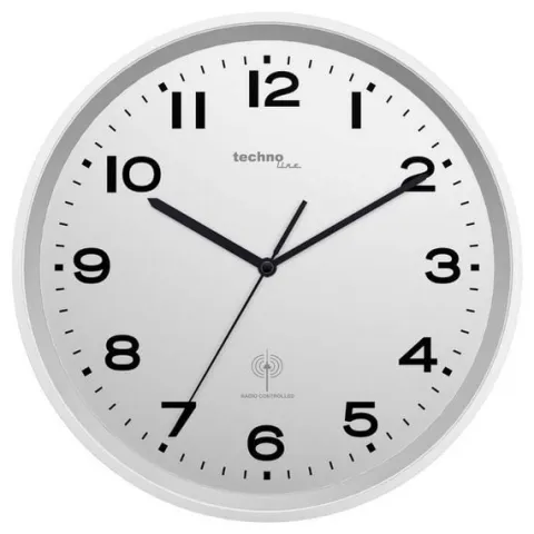 Zegar ścienny sterowany radiowo 22cm DCF77 aluminium cicha praca wskazówek