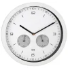 Zegar ścienny sterowany radiowo BIAŁY 26cm DCF77 HIGROMETR TERMOMETR