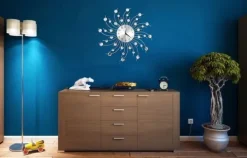 ZEGAR ŚCIENNY Z KRYSZTAŁKAMI SŁOŃCE KRYSZTAŁKI GLAMOUR STYLOWY DUŻY 50