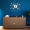 ZEGAR ŚCIENNY Z KRYSZTAŁKAMI SŁOŃCE KRYSZTAŁKI GLAMOUR STYLOWY DUŻY 50 cm