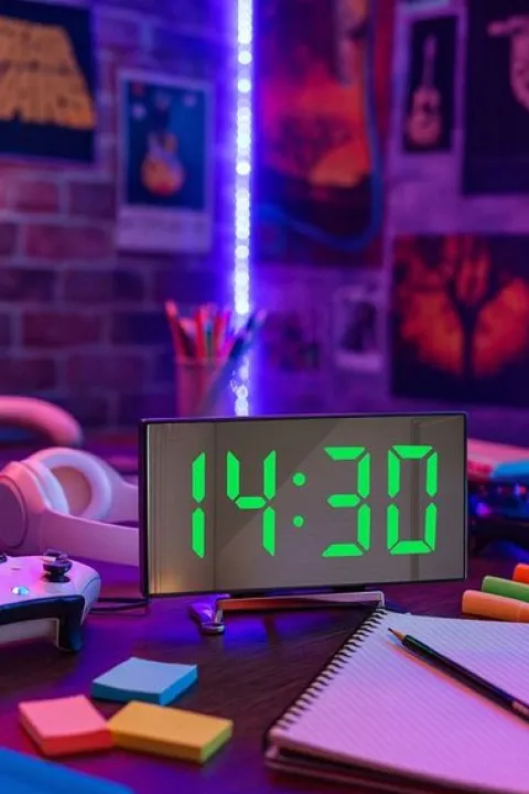 ZEGAR CYFROWY ZEGAREK ELEKTRONICZNY STOJĄCY TERMOMETR GODZINA BUDZIK
