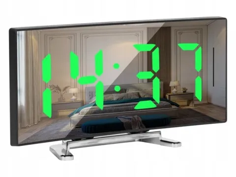 ZEGAR CYFROWY ZEGAREK ELEKTRONICZNY STOJĄCY TERMOMETR GODZINA BUDZIK