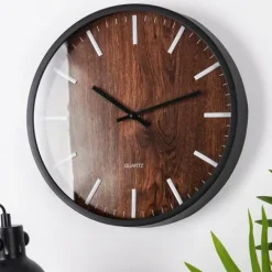 Zegar Dekoracyjny Ozdobny Ścienny Wiszący na Ścianę Czarny Brązowy 29,5 cm