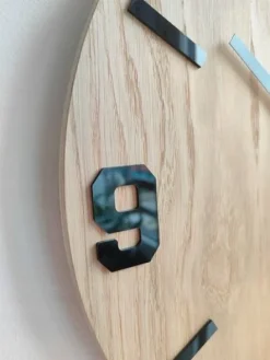 ZEGAR DREWNIANY Ścienny Dębowy MODESTO 40 cm cichy DĄB DUŻY SLIM