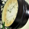 ZEGAR DWUSTRONNY ŚCIENNY RETRO METALOWY CZARNY VINTAGE DESIGN 24CM