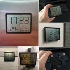 Zegarek na lodówkę ścianę temp wilgotność czarny