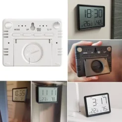 Zegarek na lodówkę ścianę temp wilgotność czarny