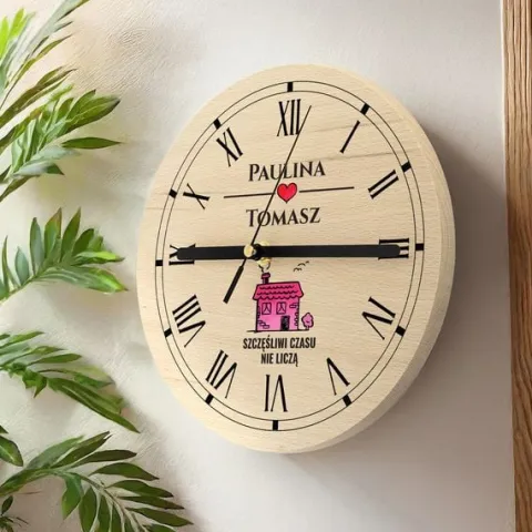 ZEGAR z NADRUKIEM na ścianę PREZENT NA PARAPETÓWKĘ