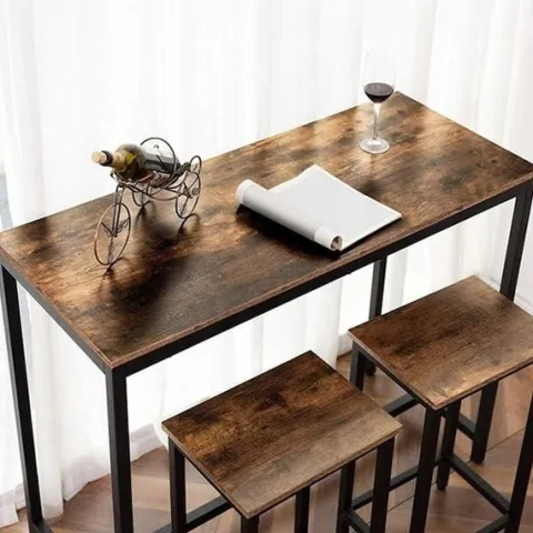 Zestaw barowy stół kuchenny+2 krzesła vintage industrialny loft
